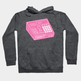 Beat Maker (White Lines + Cyclamen Drop Shadow) Analog / Music Hoodie